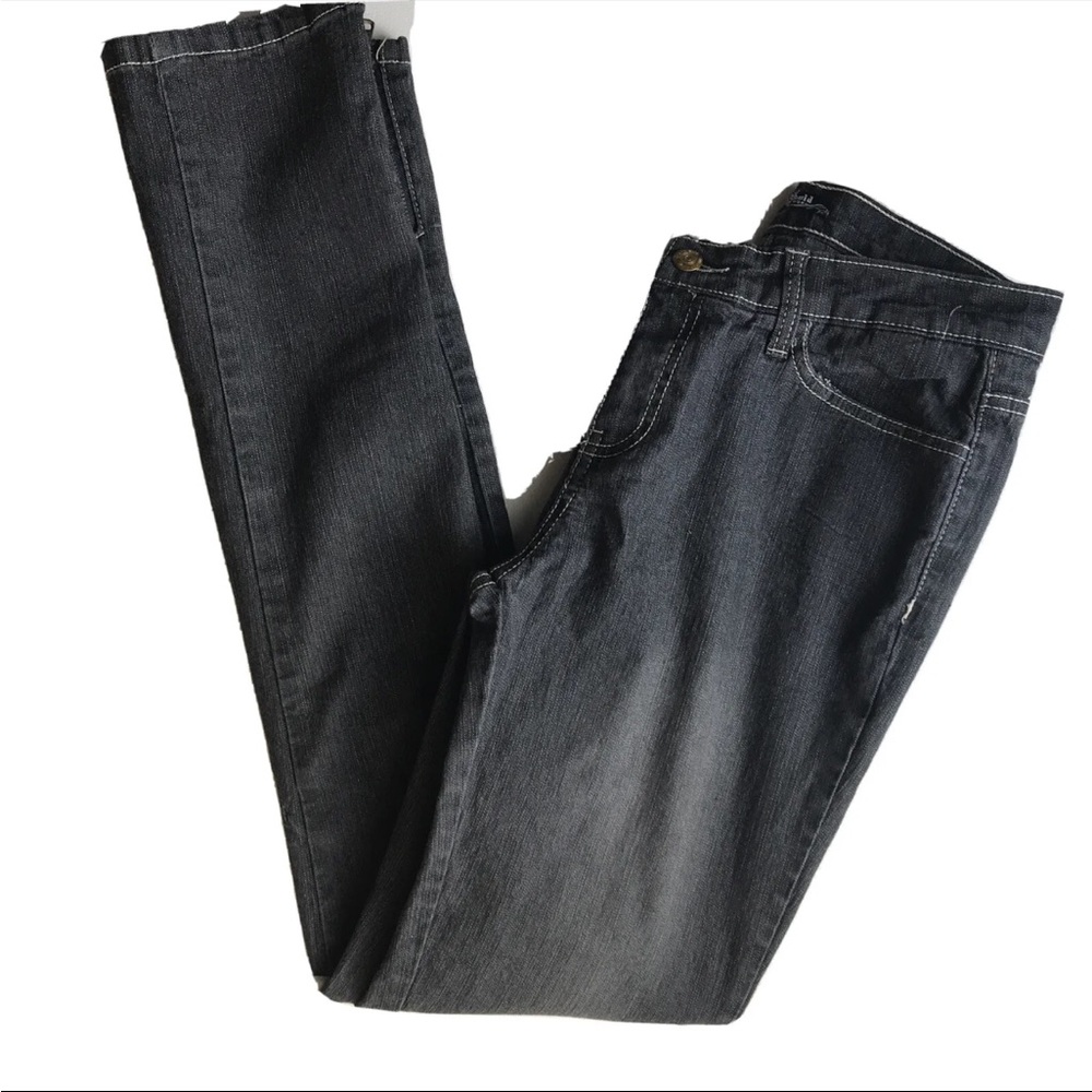 Women's  denim Jeans Sz 9/10 Black Skinny Mid-Rise Lightweight zip on ankles